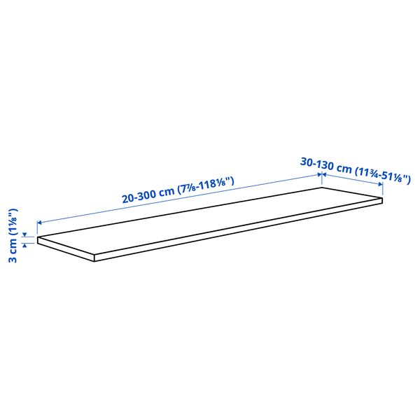 Столешница под заказ, 1 m²x3.0 cm IKEA KASKER 404.283.59 - схема-чертеж с размерами
