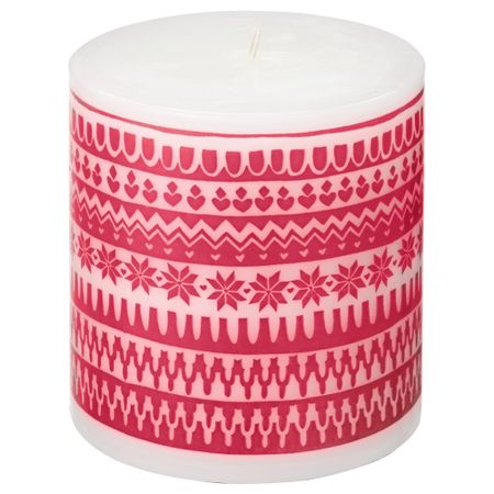 Неароматическая свеча формовая ВИНТЕР 2017, с рисунком, красный (10 см)