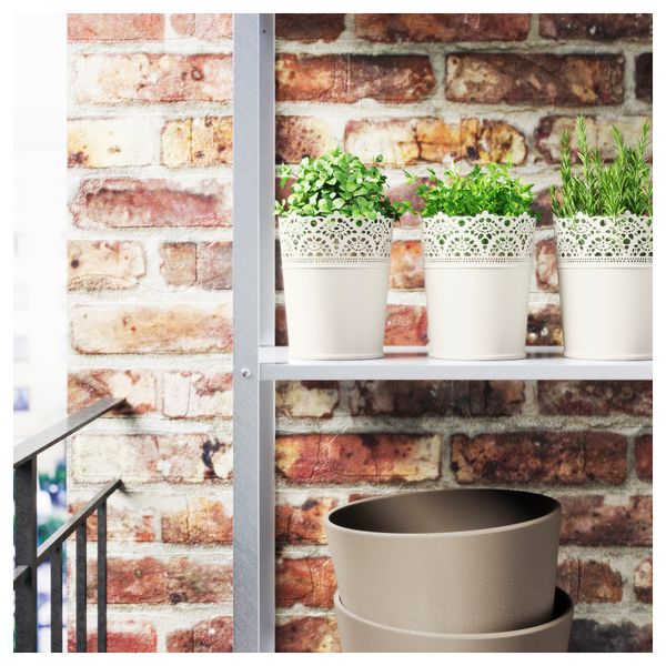 Кашпо СКУРАР, белый с оттенком д/дома/улицы, белый с оттенком (10.5 см) - фото 3