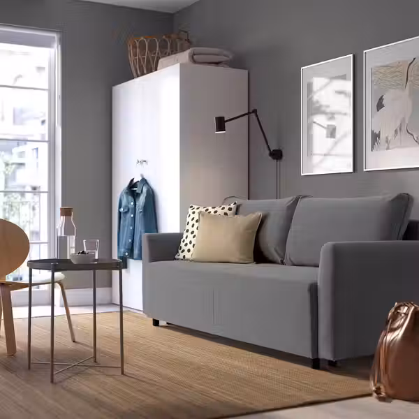 BRISSUND 3-местный диван-кровать - Hakebo темно-серый - фото 4