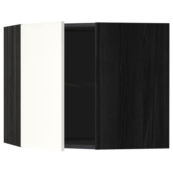 Угловой навесной шкаф с полками МЕТОД, черный, Хэггеби белый - схема-чертеж с размерами