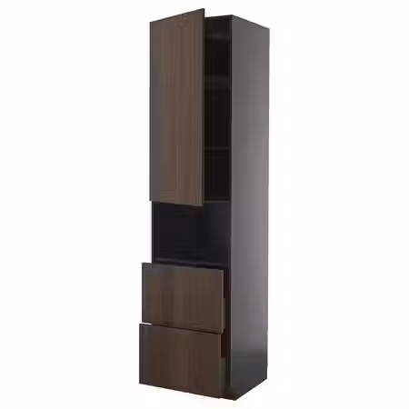 METOD / KNIVSHULT Высокий шкаф д/СВЧ/дверца/2ящика