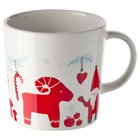 Кружка, с рисунком, белый, 30 сл IKEA ВИНТЕРФЕСТ 304.426.38