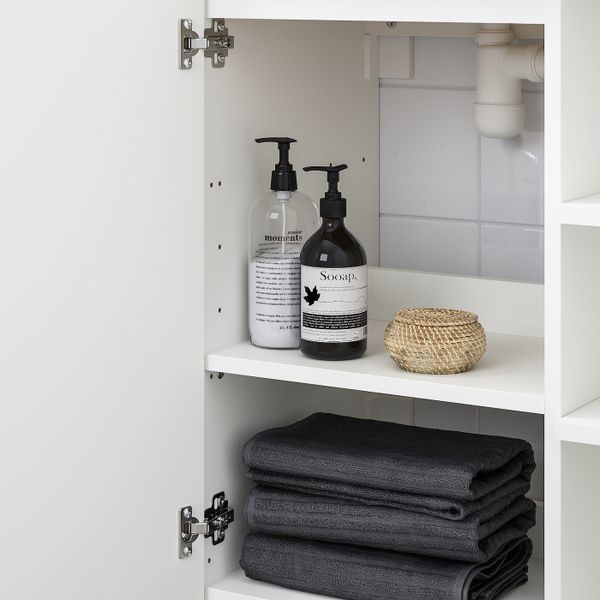 Шкаф под раковину с 1 дверцы, 4 открытыми полк, белый, серый ЭНСЕН смеситель 82x40x87 см IKEA ЛИЛЛОНГЕН/ВИСКАН / ГУТВИКЕН - схема-чертеж с размерами