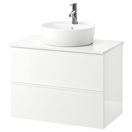 Шкаф под раковину, столешница 45, раковина, 82x49x74 cm IKEA GODMORGON ГОДМОРГОН, TOLKEN ТОЛКЕН, TÖRNVIKEN ТОРНВИКЕН 793.095.86