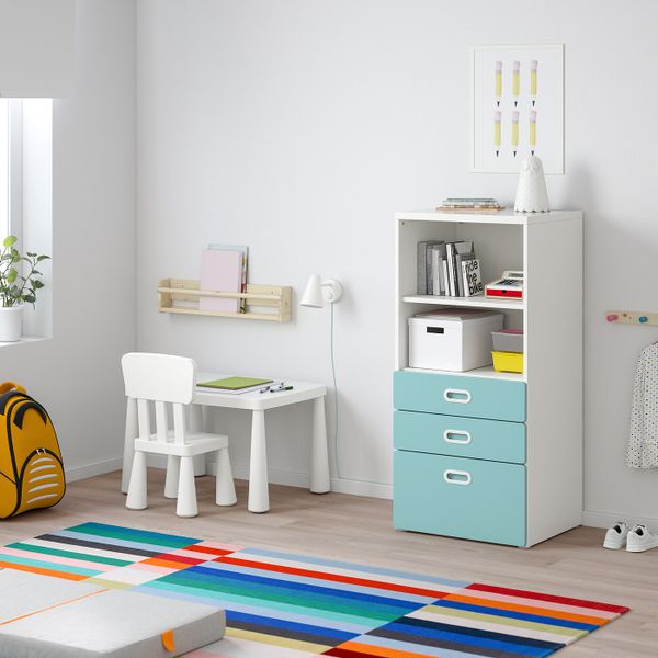 Стеллаж с ящиками, белый/голубой 60x50x128 см IKEA STUVA СТУВА / FRITIDS ФРИТИДС 792.526.98 - фото 2