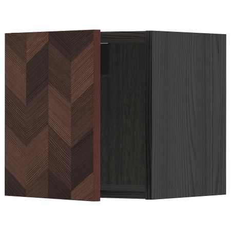 Навесной шкаф, черный Hasslarp, коричневый с рисунком, 40x40 см IKEA METOD МЕТОД 094.657.64