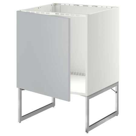 Напольный шкаф для раковины МЕТОД, белый, Веддинге серый (60x60x60 см)