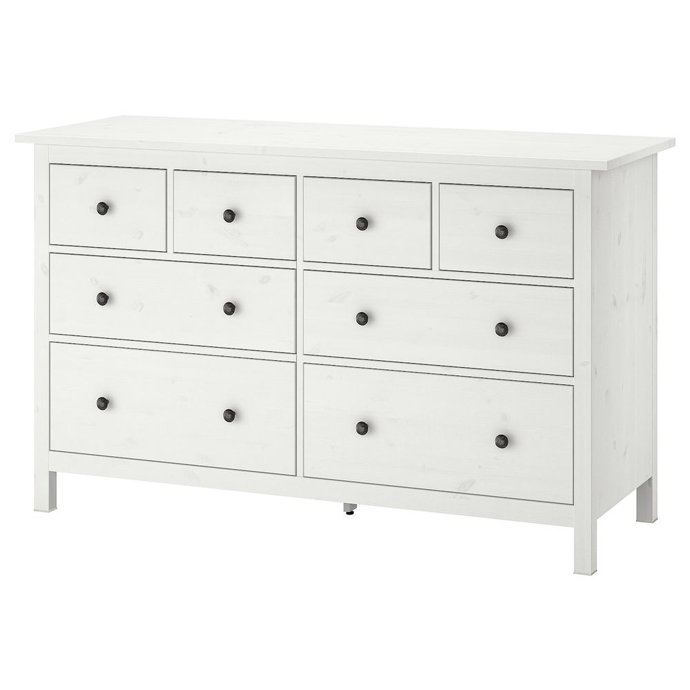 Комод с 8 ящиками, белая морилка 160x96 см IKEA HEMNES ХЕМНЭС 403.684.40 - фото 1