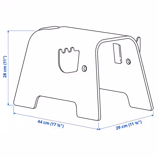 GREJSIMOJS ГРЕЙСИМОЙС Табурет детский - в форме лося - схема-чертеж с размерами