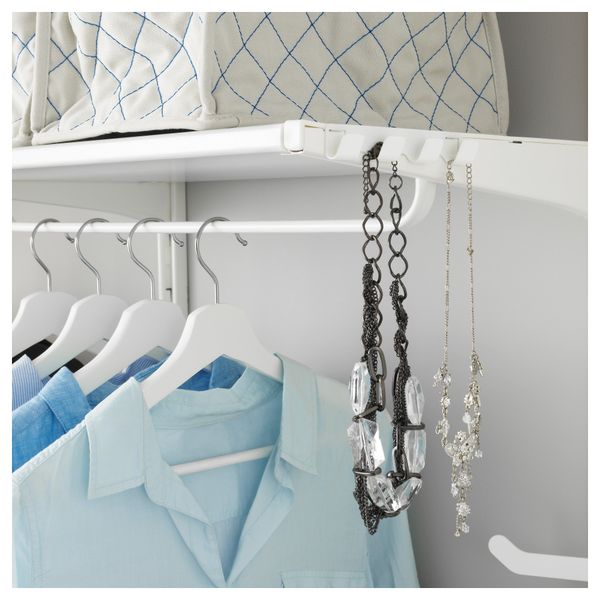 Настенная шина, полка, тройной крючок АЛЬГОТ, белый (212x41x199 см) - фото 4