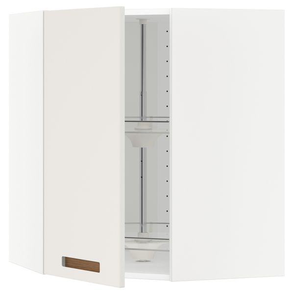 Угловой навесной шкаф с вращающейся секцией МЕТОД, белый, Мэрста белый - схема-чертеж с размерами