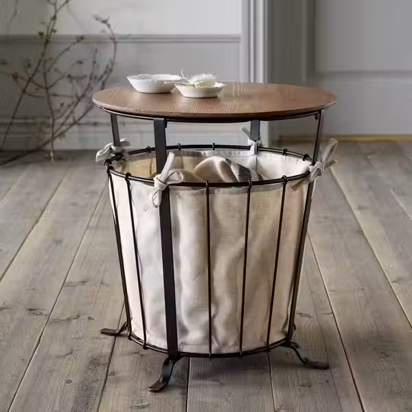 ÄNGESBYN Столик с отделениями д/хранения - чёрный/сосна светло-коричневая морилка 43 см - фото 2