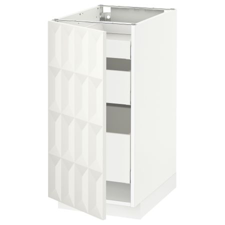 Напольный шкаф с 1 дверцей, 3 ящика МЕТОД / МАКСИМЕРА, белый, Гэррестад белый