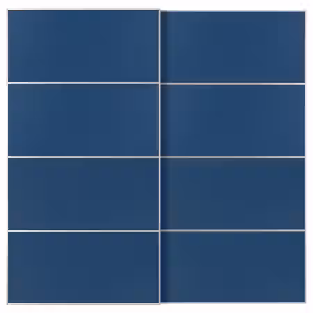 MEHAMN Пара раздвижных дверей - алюминий/двусторонний синий 200x201 см