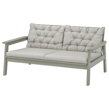 2-местный диван,садовый, серый морилка/Куддарна серый IKEA BONDHOLMEN БОНДХОЛЬМЕН 093.265.08