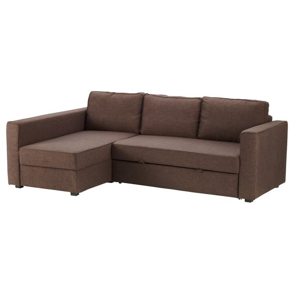 Угловой диван-кровать с отделением для хранения МОНСТАД, Семла коричневый - фото 2