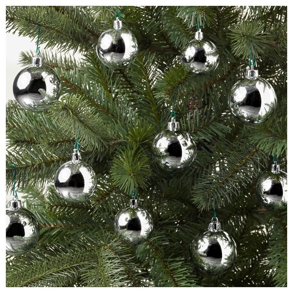 Украшение шар, 45 шт. ВИНТЕР 2017, серебристый - схема-чертеж с размерами