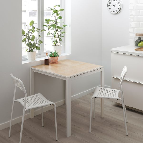 Стол, ясень, белый 75x75 см IKEA МЕЛЬТОРП 492.800.37 - фото 2