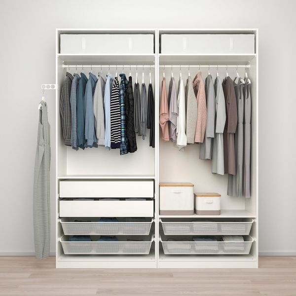 Гардероб, комбинация, белый/зеркальное стекло 200x60x236 см IKEA PAX ПАКС / TYSSEDAL ТИССЕДАЛЬ 993.958.18 - фото 2