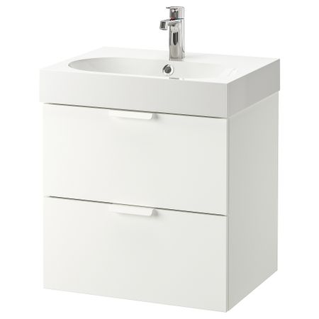 Шкаф для раковины с 2 ящиками, 61x49x68 cm IKEA BRÅVIKEN БРОВИКЕН, GODMORGON ГОДМОРГОН 992.923.68