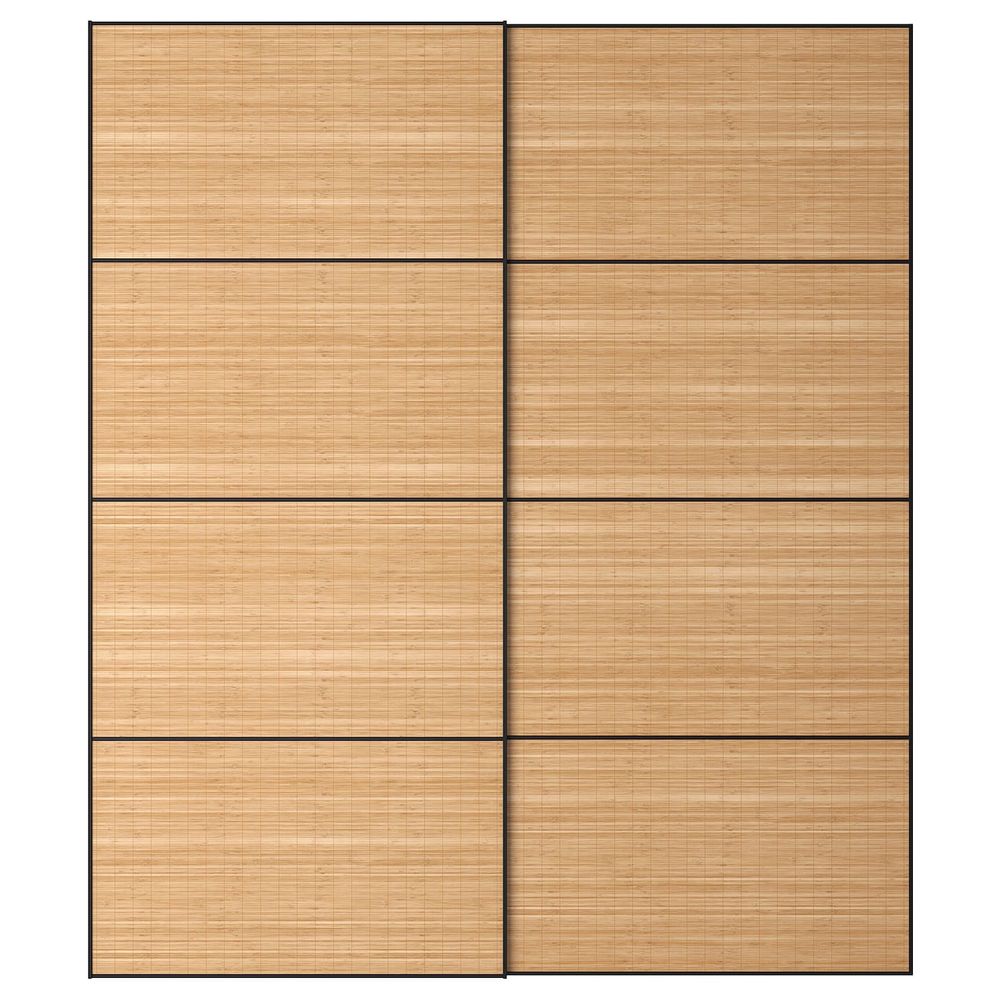 Пара раздвижных дверей, темный бамбук 200x236 см IKEA FJELLHAMAR ФЬЕЛЬХАМАР 393.114.78 - фото 1