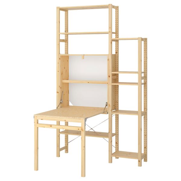 2 секции для хранения + складной столик 134x30-104x226 см IKEA IVAR ИВАР 492.485.56 - фото 2