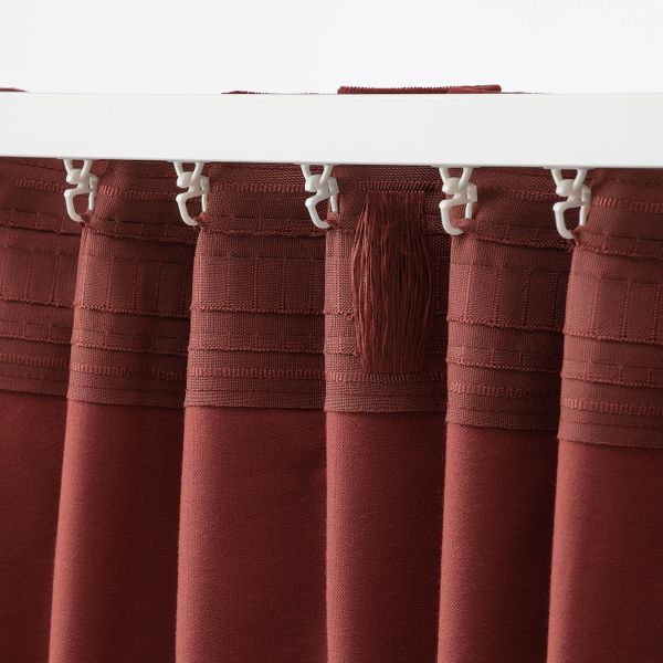 Затемняющие гардины, 2 шт., красно-коричневый 140x300 см IKEA SANELA САНЕЛА 004.795.67 - фото 4