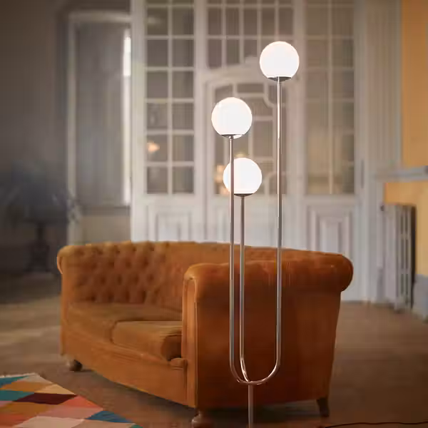 SIMRISHAMN Светильник напольный - хромированный/молочный стекло - фото 5