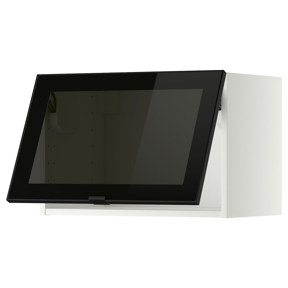 Горизонтальный навесная шкаф со стеклянной дверью, белый/Ютис дымчатое стекло 60x40 см IKEA МЕТОД 293.305.85 - схема-чертеж с размерами