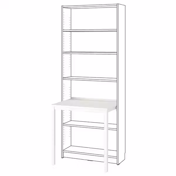 BILLY Письменный стол - белый 76x60 см - схема-чертеж с размерами