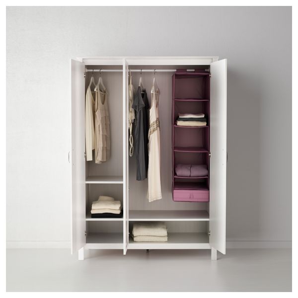 Шкаф платяной 3-дверный БРУСАЛИ, белый (131x190 см) - фото 2