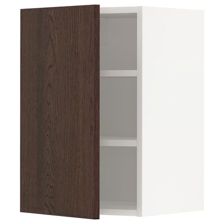 METOD Навесной шкаф с полками - белый/Sinarp коричневый 40x60 см