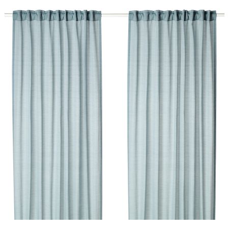 Гардины, 1 пара ХИЛЬЯ, синий (145x300 см)