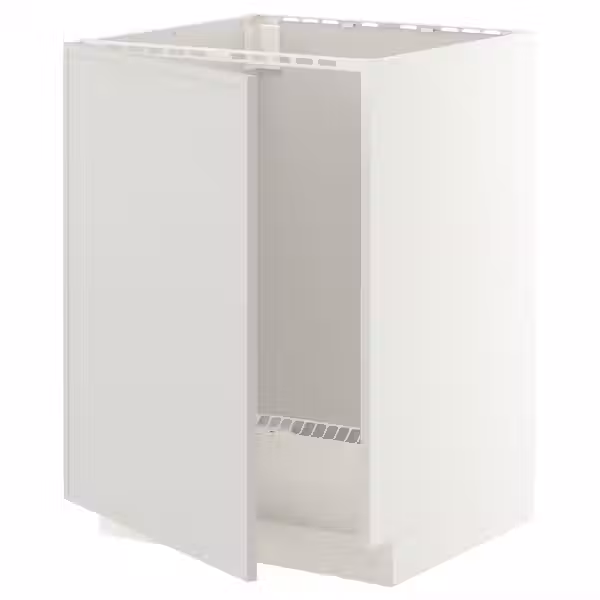 METOD Напольный шкаф для мойки - белый/Aspudden светло-серый 60x60 см - фото 1