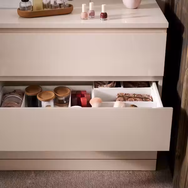 MALM Комод с 3 ящиками - светло-оранжевый/глянцевый 80x78 см - фото 4