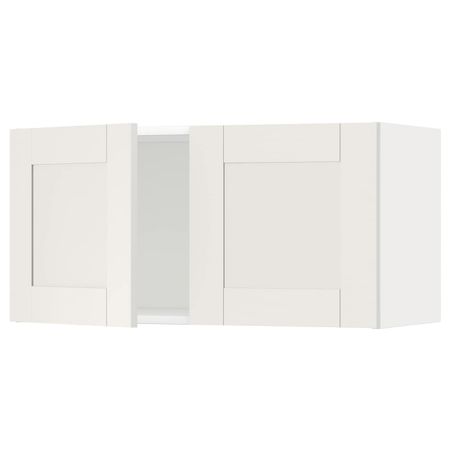 Навесной шкаф с 2 дверцами, белый/Сэведаль белый 80x40 см IKEA METOD МЕТОД 694.450.99