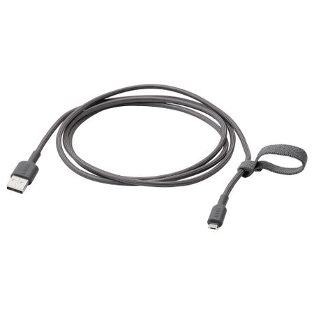 Кабель USB-A–USB-micro, темно-серый, 1.5 м IKEA LILLÅNGEN ЛИЛЛОНГЕНHULT ЛИЛЛЬХУЛЬТ 805.275.93