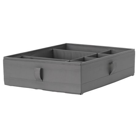 Ящик с отделениями, темно-серый 44x34x11 см IKEA SKUBB СКУББ 704.729.68