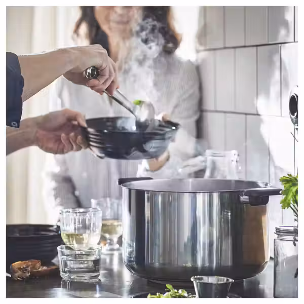 MIDDAGSMAT Кастрюля с крышкой - прозрачное стекло/нержавеющ сталь 10 л - фото 6