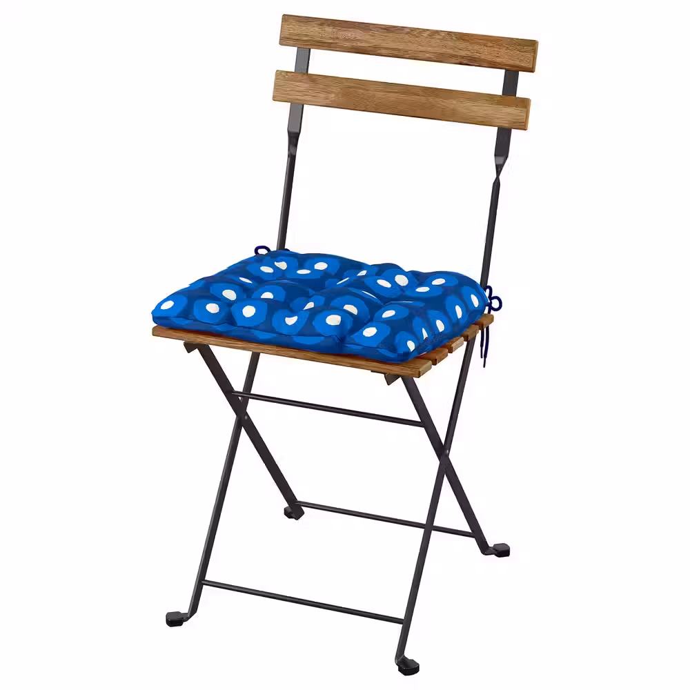 TÄRNÖ Садовый стул - складной черный/светло-коричневая морилка/клёсан темно-синий - фото 1