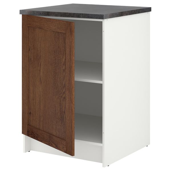 Напольный шкаф с дверью, под коричневый мореный ясень 60 см IKEA KNOXHULT КНОКСХУЛЬТ 904.879.64 - фото 1