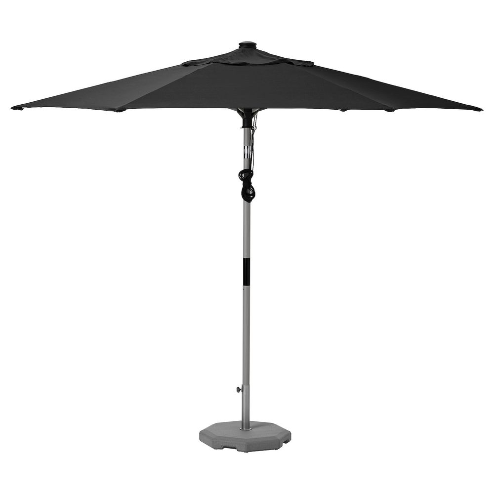 Зонт от солнца с опорой, под серое дерево черный/Хювон 300 см IKEA BETSÖ БЕТСО / LINDÖJA ЛИНДЭЙА 093.247.93 - фото 1