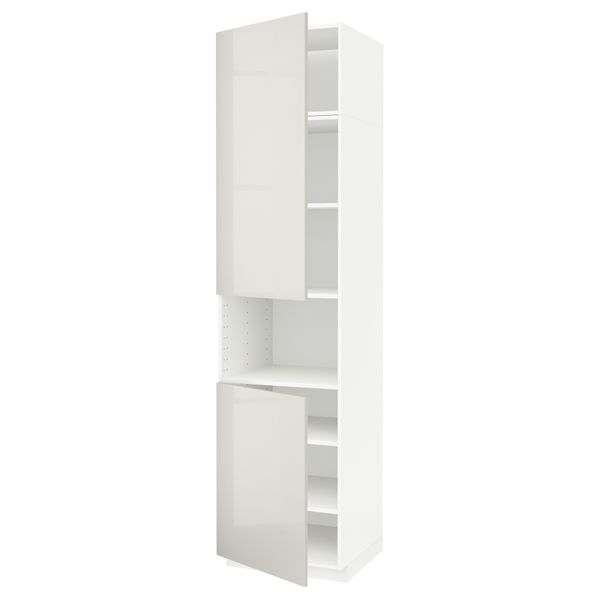 Высокий шкаф для СВЧ, 2 дверцы, полки, 60x60x240 cm IKEA METOD МЕТОД 894.638.03 - фото 1