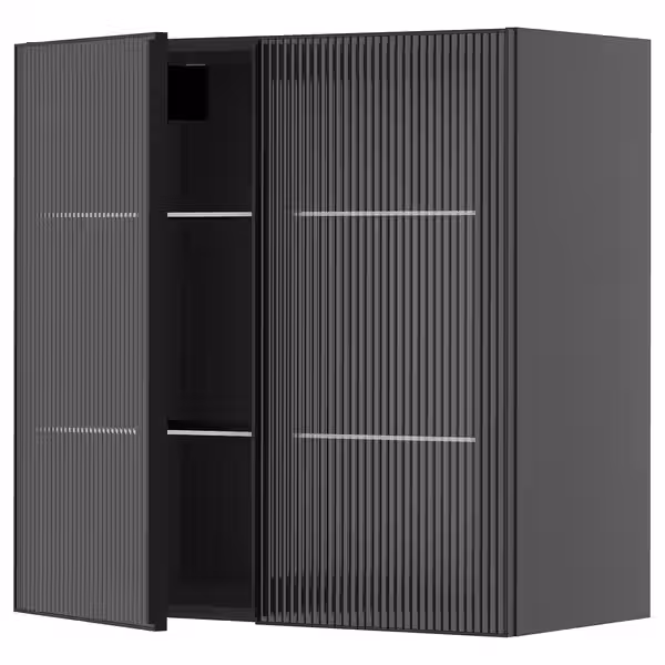 METOD Навесной шкаф/полки/2стеклян двери - фото 1