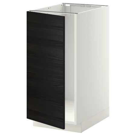 Напольный шкаф для мойки, мусорных контейнер МЕТОД, белый, Тингсрид черный (40x60 см)