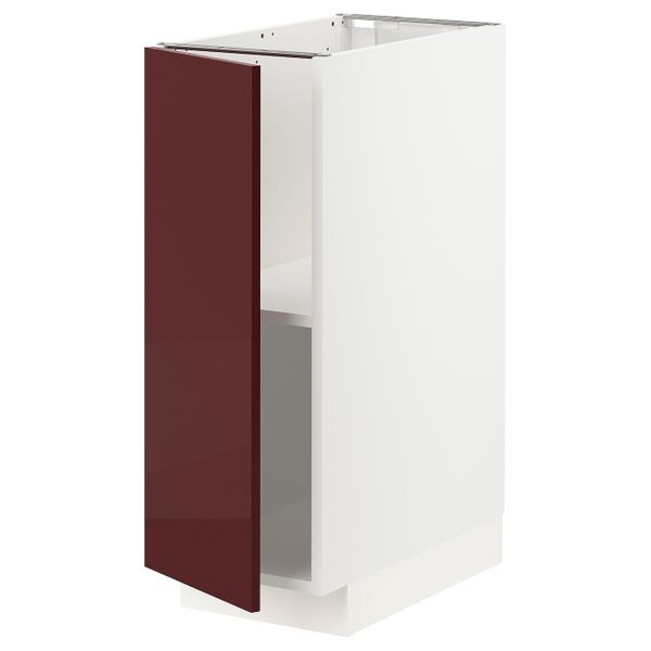 Напольный шкаф с полками, белый Калларп/глянцевый темный красно-коричневый 30x60 см IKEA METOD МЕТОД 293.267.29 - схема-чертеж с размерами
