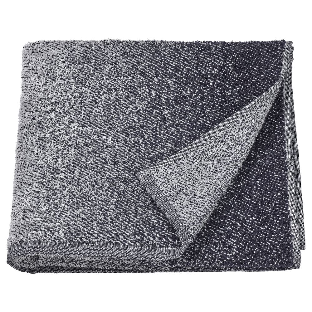 Банное полотенце, 70x140 см, белый/темно-синий IKEA NYCKELN 704.943.81 - фото 1