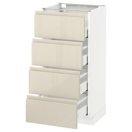 Напольный шкаф 4 фронтальных панели, 4 ящика, 40x37 cm IKEA METOD МЕТОД, MAXIMERA МАКСИМЕРА 291.433.48