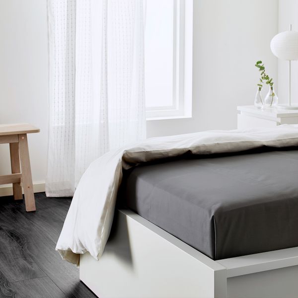 Простыня, серый, 150x260 см IKEA УЛЛЬВИДЕ 403.511.66 - схема-чертеж с размерами